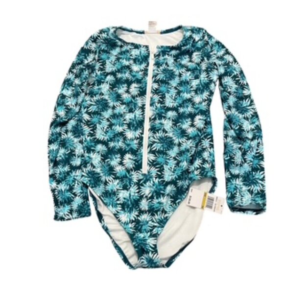 NEW Michael Kors 1 Piece Long Sleeve Zip Front Surf Suit Swimsuit Women’s‎ sz 14 - Picture 1 of 12